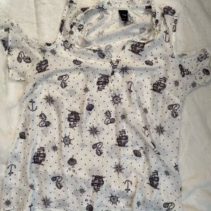 Disney and Torrid Little Mermaid Cold Shoulder blouse 0x